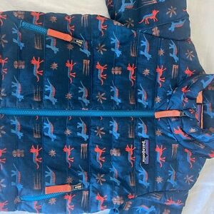Patagonia Baby Down Sweater Jacket 12-18 Months Blue Fox Print Style 60520